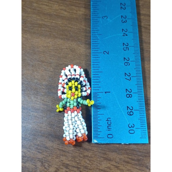 Vintage Glass Bead Indian Cheif 1.75 " Tall - Picture 2 of 6